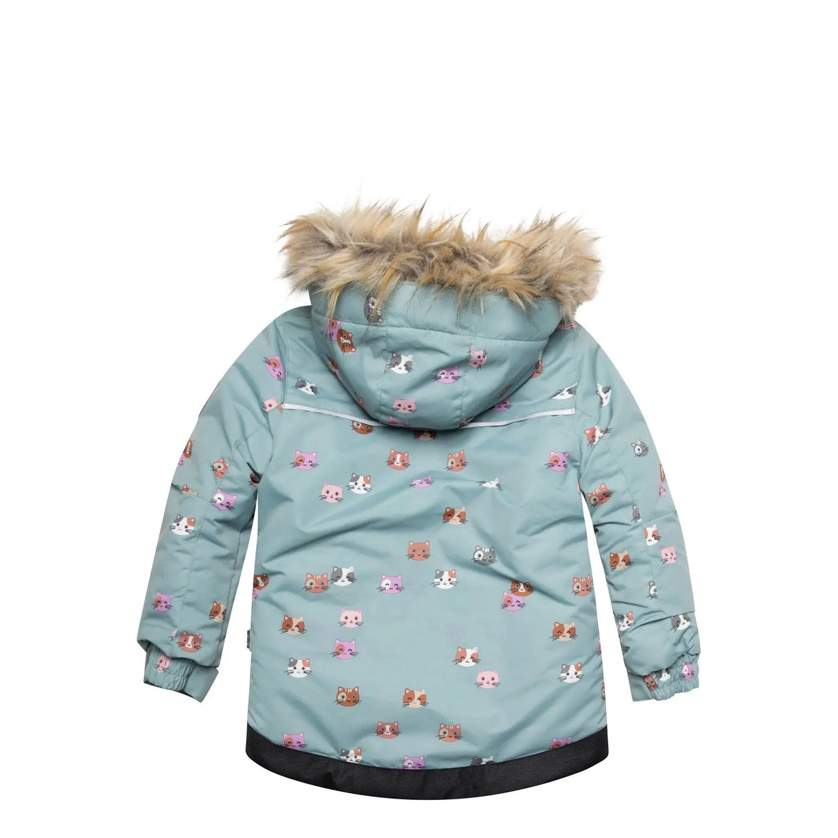 Printed Little Cats Two Piece Snowsuit Sage Green And Rosy Brown | DEUX PAR DEUX - DEUX PAR DEUX