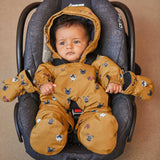 Printed Little Dogs One Piece Baby Snowsuit Yellow | DEUX PAR DEUX - DEUX PAR DEUX