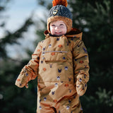 Printed Little Dogs One Piece Baby Snowsuit Yellow | DEUX PAR DEUX - DEUX PAR DEUX