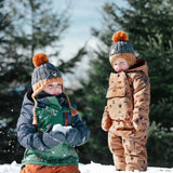 Printed Little Dogs Two Piece Snowsuit Green And Brown | DEUX PAR DEUX - DEUX PAR DEUX