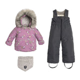 Printed Woodland Animals Two Piece Baby Snowsuit Lilac | DEUX PAR DEUX - DEUX PAR DEUX