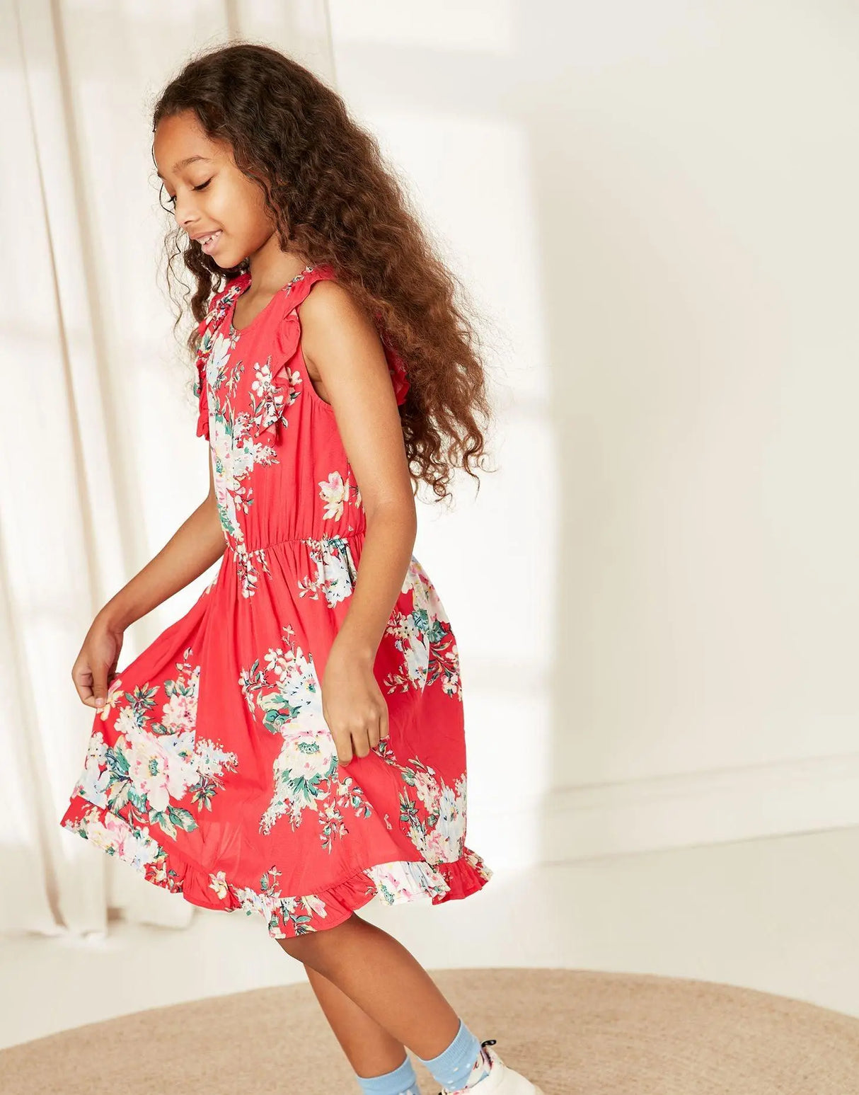 Quincy Woven Flutter Tea Dress | Joules - Jenni Kidz