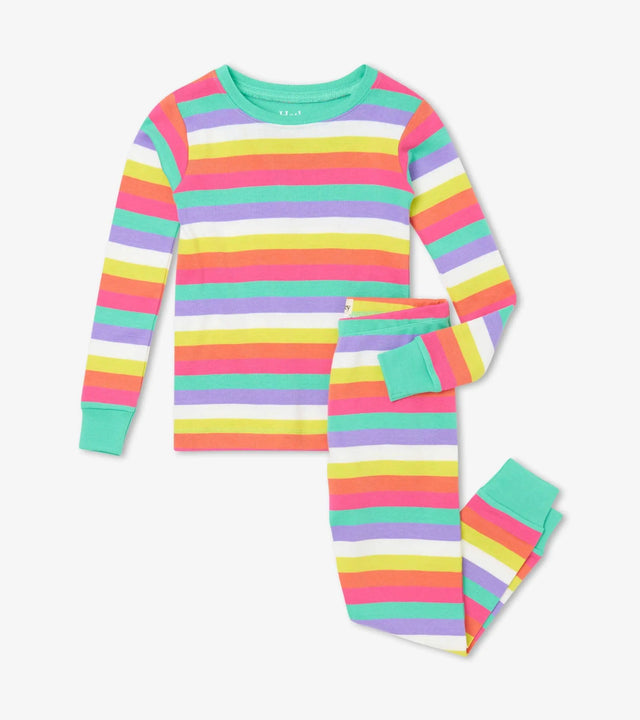 Rainbow Stripes Organic Cotton Pajama Set | Hatley - Jenni Kidz