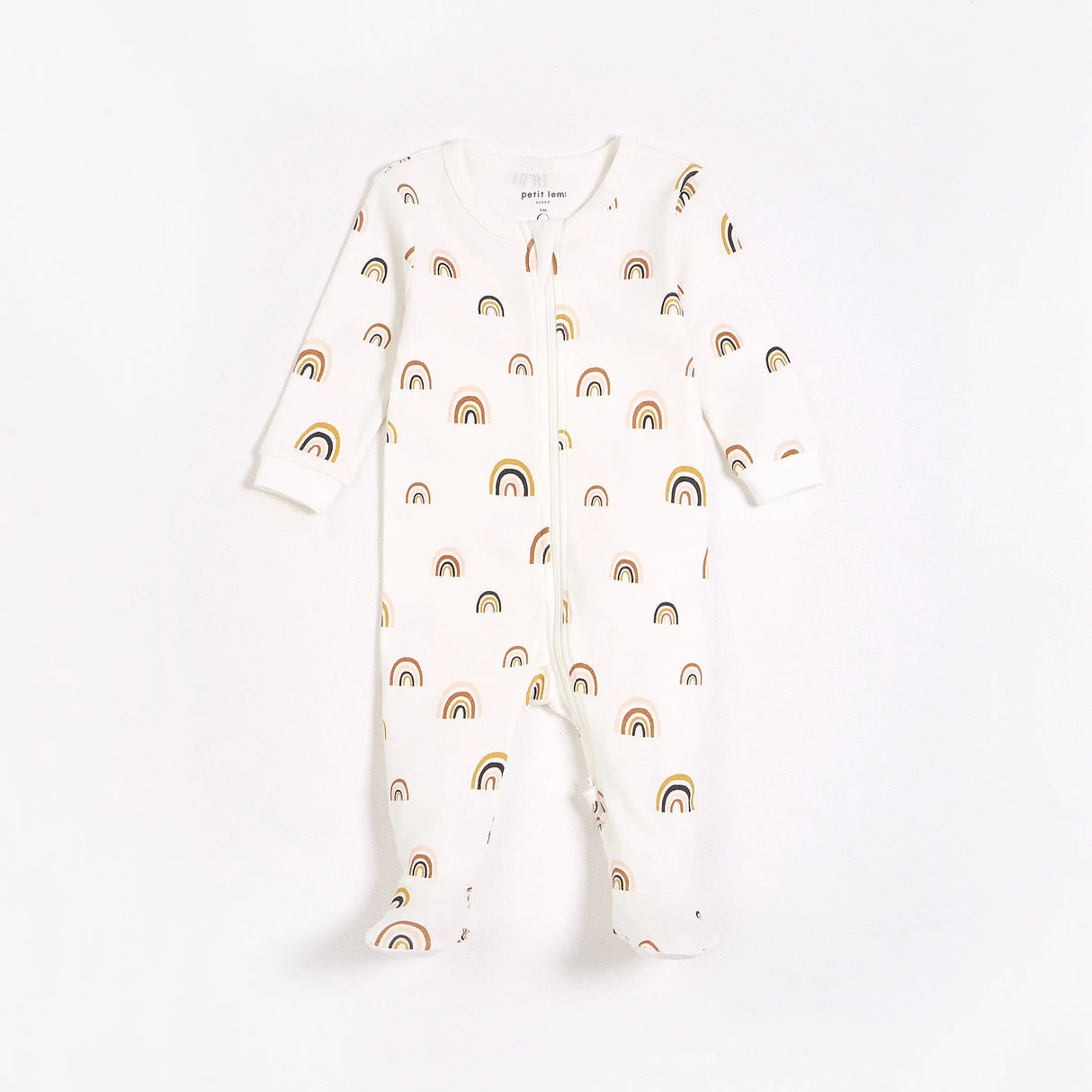 Rainbows Print on Off-White Sleeper | Petit Lem - Jenni Kidz