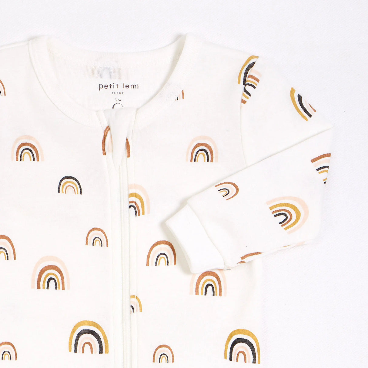 Rainbows Print on Off-White Sleeper | Petit Lem - Jenni Kidz