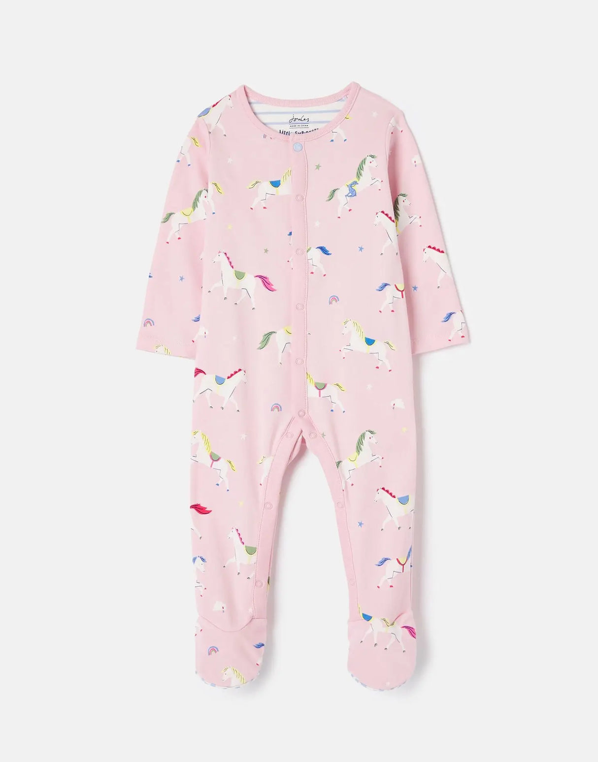 Razamataz Organically Grown Cotton Printed Babygrow - Pink | Joules - Joules