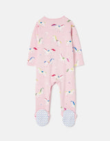 Razamataz Organically Grown Cotton Printed Babygrow - Pink | Joules - Joules