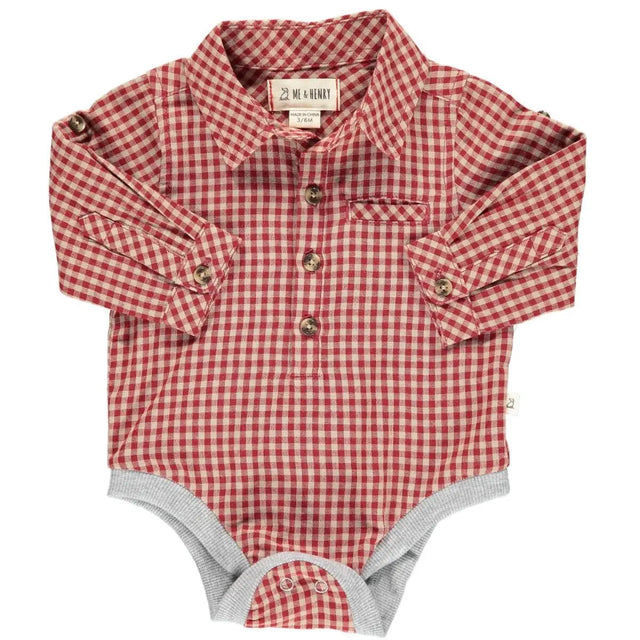 Red/beige plaid woven onesie | Me & Henry - Jenni Kidz