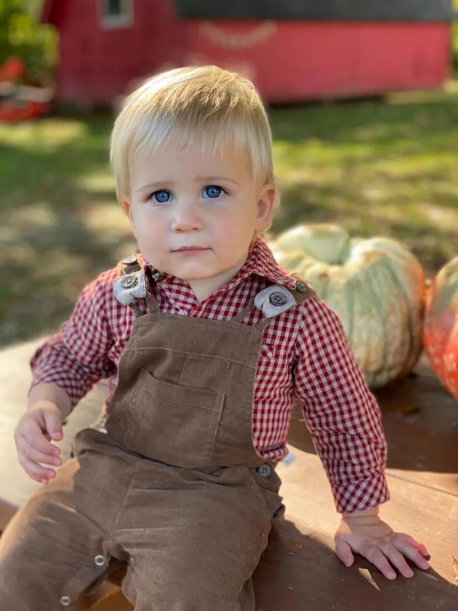 Red/beige plaid woven onesie | Me & Henry - Jenni Kidz