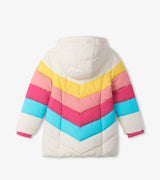 Retro Rainbow Stripes Puffer Jacket | Hatley - Jenni Kidz