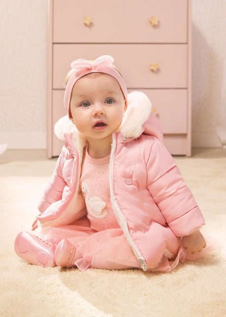 Reversible Faux Fur Coat Newborn | Mayoral - Mayoral