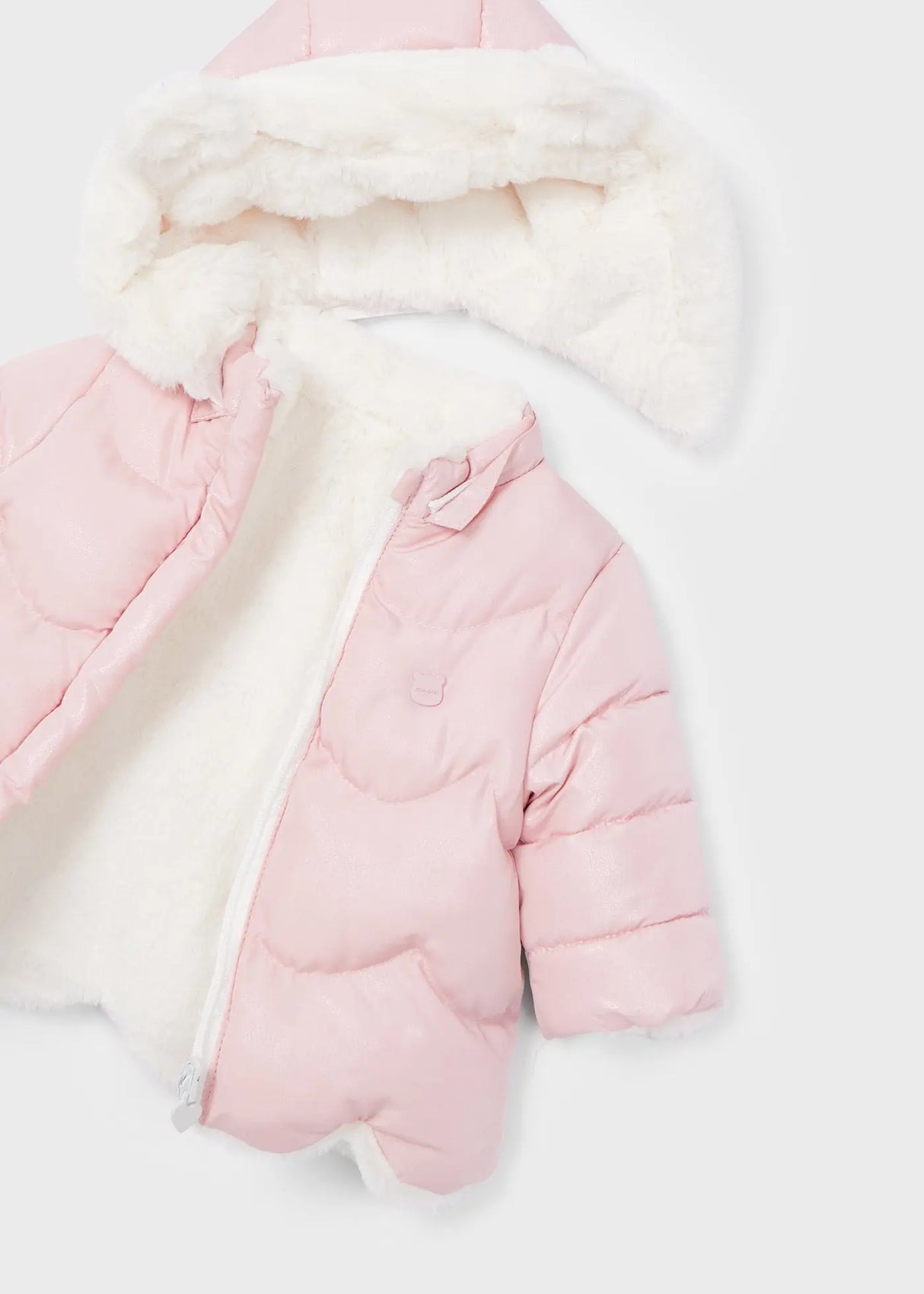 Reversible Faux Fur Coat Newborn | Mayoral - Mayoral