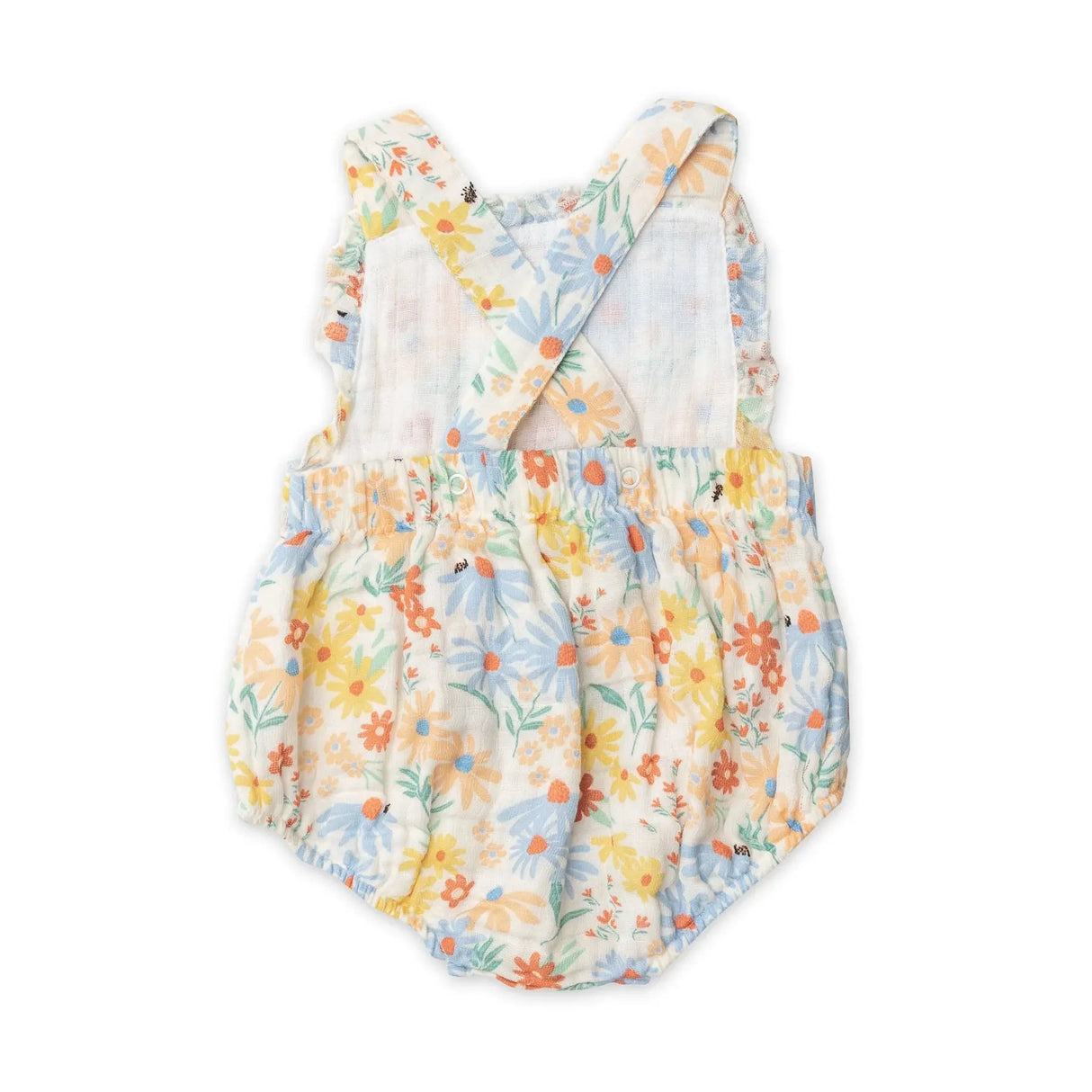 Ruffle Bib Sunsuit - Coneflower | Angel Dear - Jenni Kidz