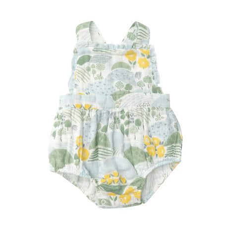 Ruffle Bib Sunsuit - Cute Country Floral | Angel Dear - Jenni Kidz