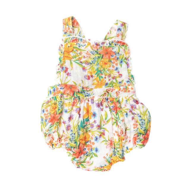 Ruffle Bib Sunsuit - Garden Joy | Angel Dear - Jenni Kidz