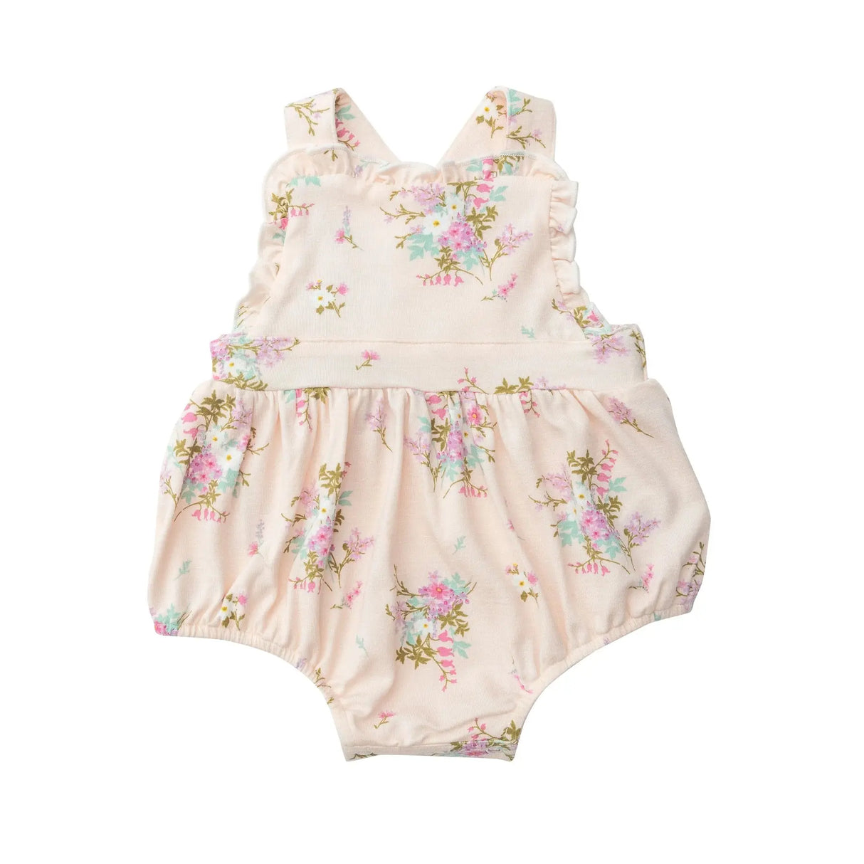 Ruffle Bib Sunsuit - Shade Garden Ditsy | Angel Dear - Jenni Kidz