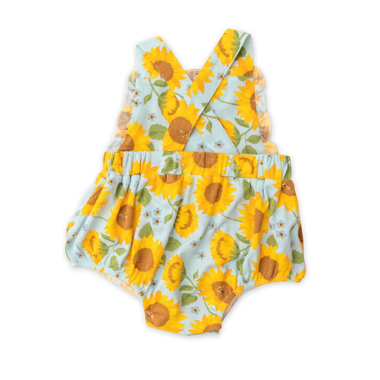 Ruffle Bib Sunsuit - Sunflowers | Angel Dear - Jenni Kidz