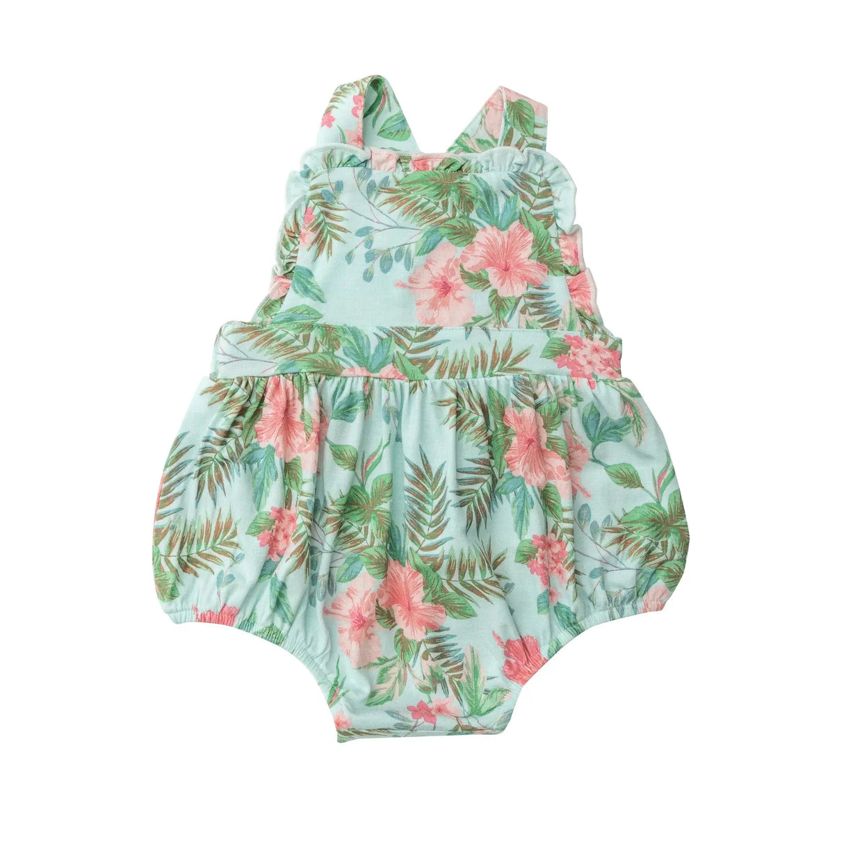 Ruffle Bib Sunsuit - Vintage Hibiscus | Angel Dear - Jenni Kidz