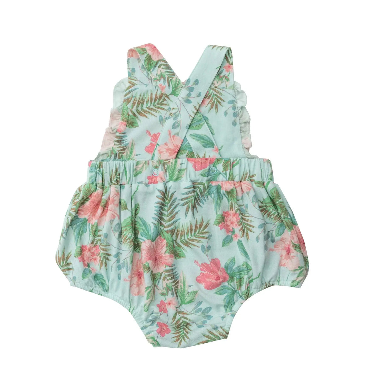 Ruffle Bib Sunsuit - Vintage Hibiscus | Angel Dear - Jenni Kidz