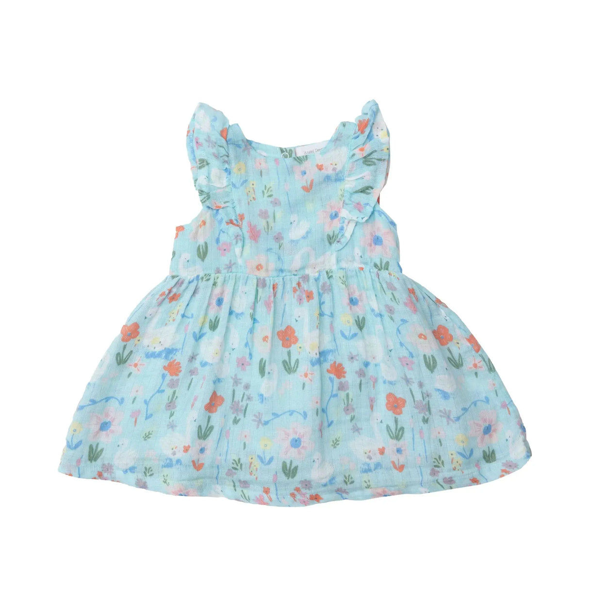 Ruffle Dress & Diaper Cover - Floral Swans | Angel Dear - Jenni Kidz