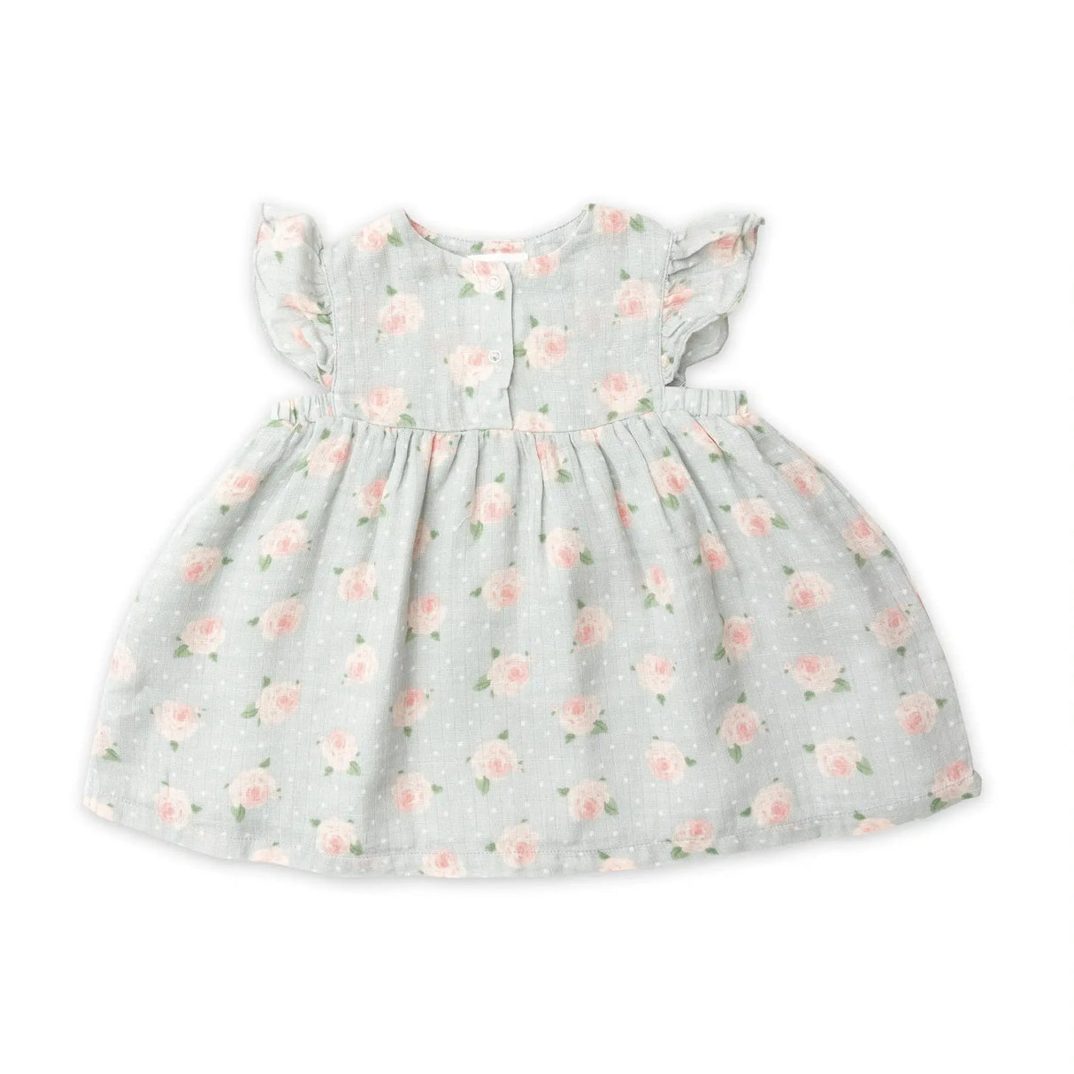 Ruffle Front Dress & Bloomer - Rose Dot Gray | Angel Dear - Jenni Kidz