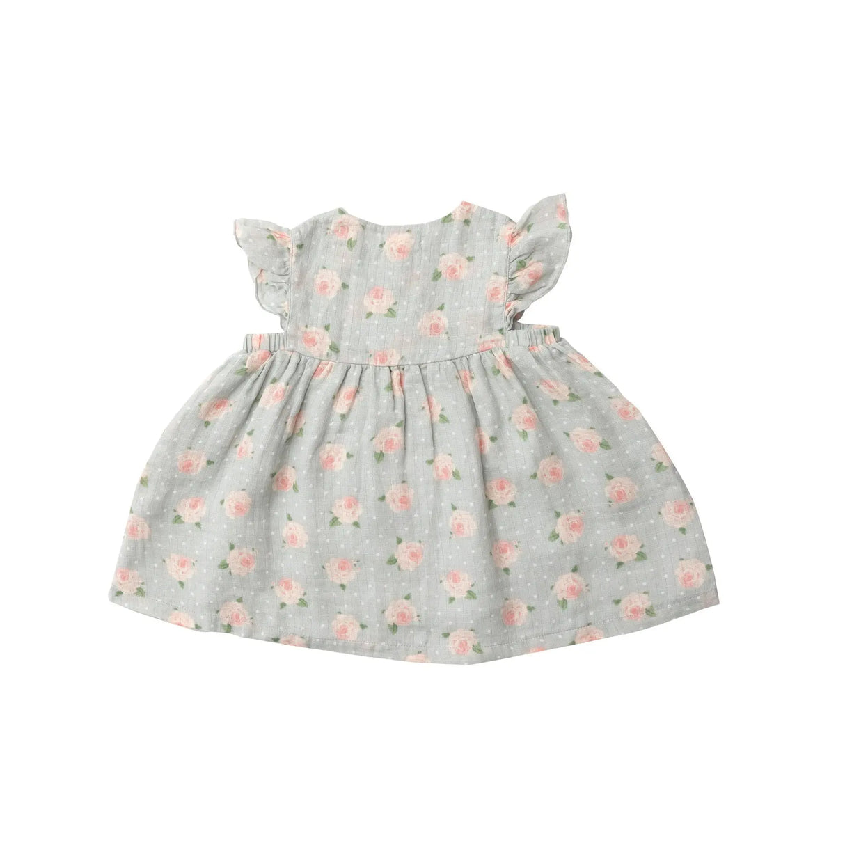 Ruffle Front Dress & Bloomer - Rose Dot Gray | Angel Dear - Jenni Kidz