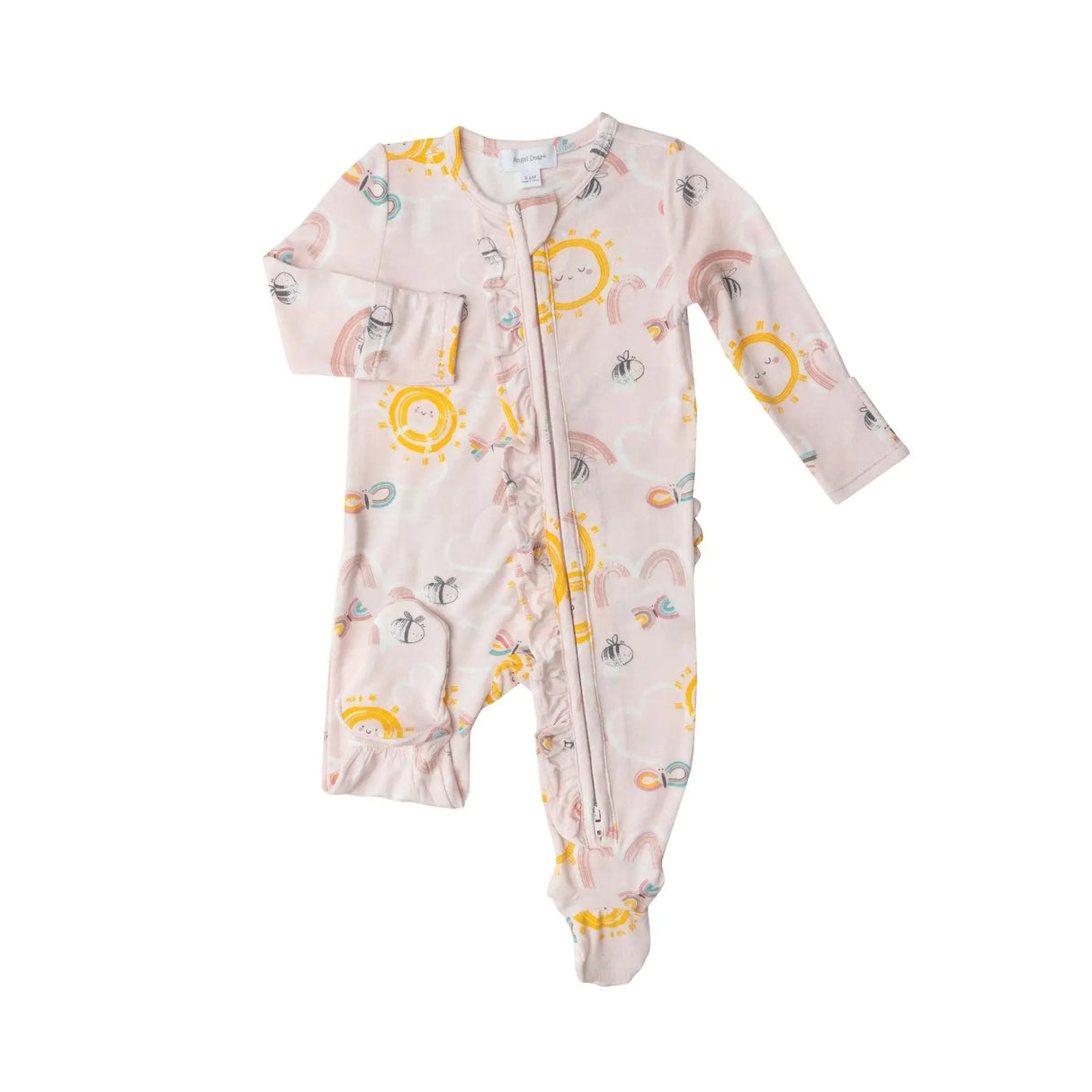 Ruffle Front Zipper Footie - Inky Bees | Angel Dear - Jenni Kidz