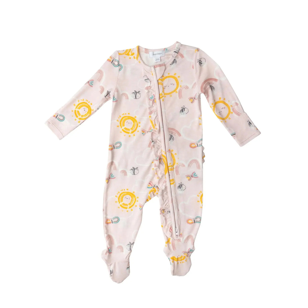 Ruffle Front Zipper Footie - Inky Bees | Angel Dear - Jenni Kidz