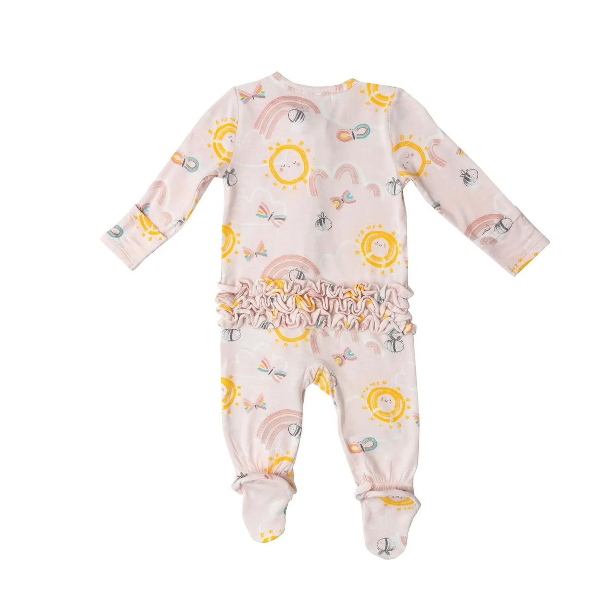 Ruffle Front Zipper Footie - Inky Bees | Angel Dear - Jenni Kidz