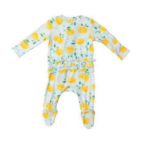 Ruffle Front Zipper Footie - Lemons | Angel Dear - Jenni Kidz