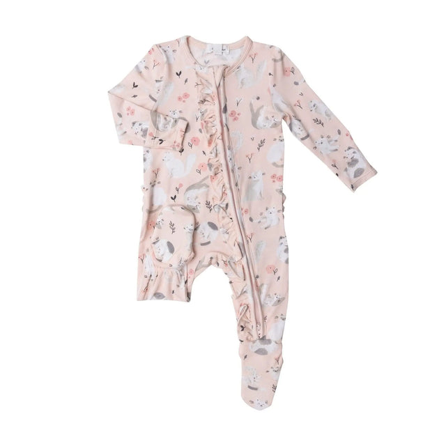 Ruffle Front Zipper Footie - Pretty Kittens | Angel Dear - Jenni Kidz