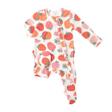 Ruffle Front Zipper Footie - Strawberries | Angel Dear - Jenni Kidz