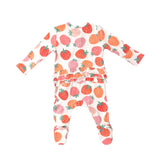 Ruffle Front Zipper Footie - Strawberries | Angel Dear - Jenni Kidz