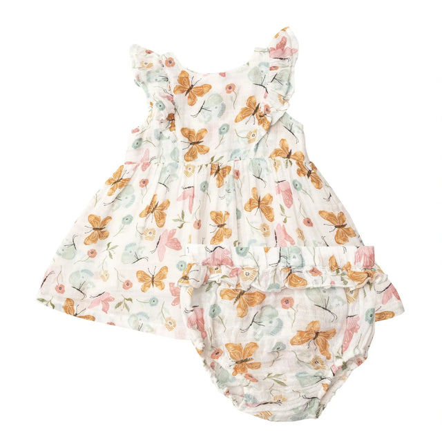 Ruffle Sundress & Diaper Cover - Pretty Butterflies | Angel Dear - Jenni Kidz