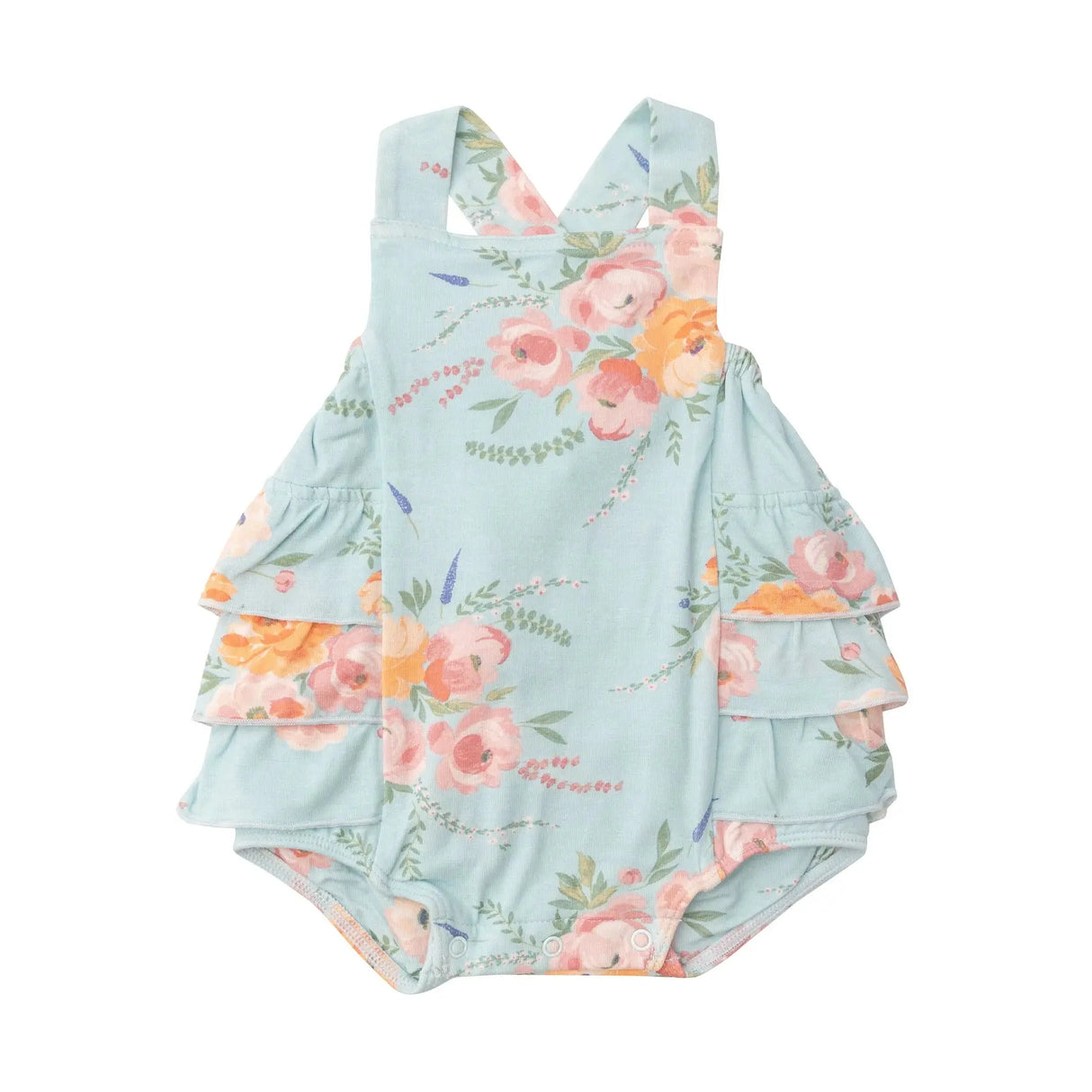 Ruffle Sunsuit - Peonies | Angel Dear - Jenni Kidz