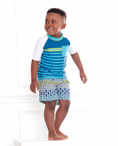 Sea Stripes Short Sleeve Rashguard | Hatley - Hatley