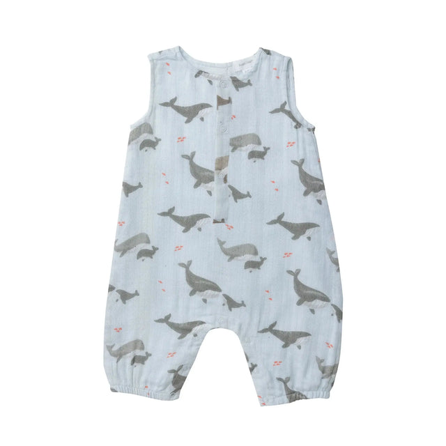 Sleeveless Romper - Grey Whales | Angel Dear - Angel Dear