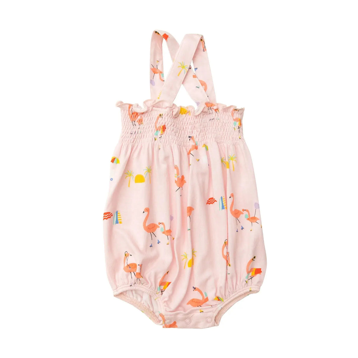 Smocked Sunsuit - Boardwalk Flamingos | Angel Dear - Angel Dear