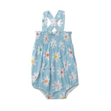 Smocked Sunsuit - Daisy Faces | Angel Dear - Angel Dear