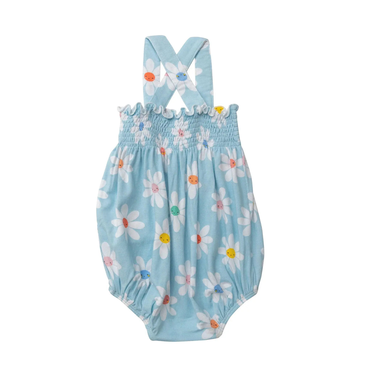 Smocked Sunsuit - Daisy Faces | Angel Dear - Angel Dear