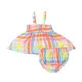 Smocked Top and Bloomer - Multicolor Plaid | Angel Dear - Angel Dear