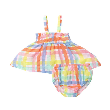 Smocked Top and Bloomer - Multicolor Plaid | Angel Dear - Angel Dear