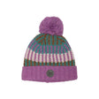 Striped Knit Hat Purple, Green, Brown And White | DEUX PAR DEUX - DEUX PAR DEUX