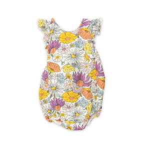 Angel Dear Wildflowers cotton muslin sunsuit for baby girls, image 1
