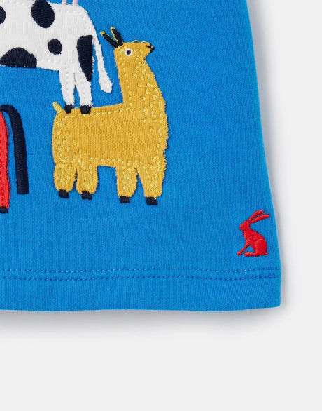 Tate Artwork Short Sleeve T-Shirt Animal Blue | Joules - Joules