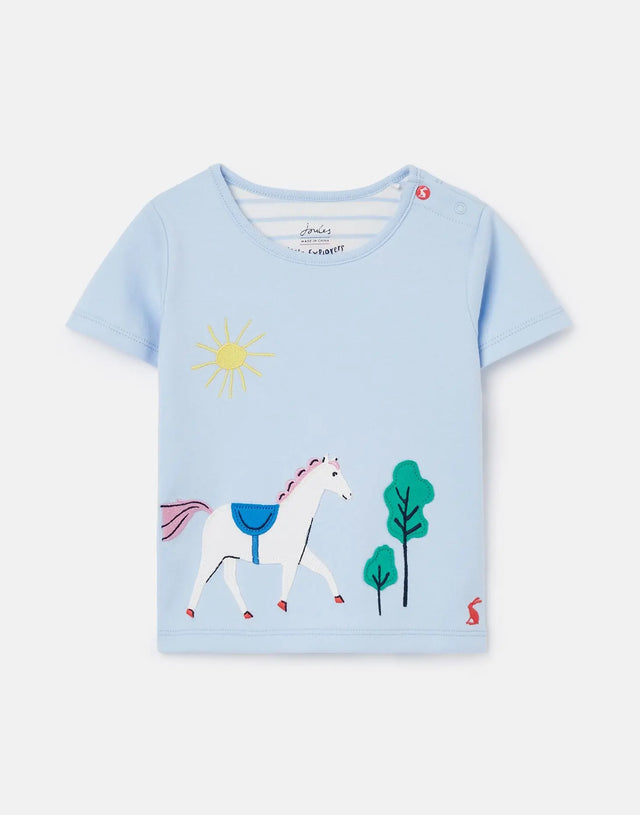 Tate Artwork Short Sleeve T-Shirt Horse Blue | Joules - Joules