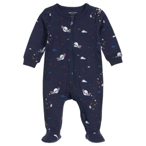 Petit Lem baby boy The Night Before glow-in-the-dark holiday sleeper – front view