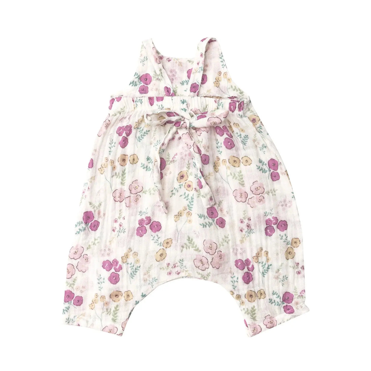 Tie Back Romper Pink - Dreamy Meadow Floral | Angel Dear - Angel Dear