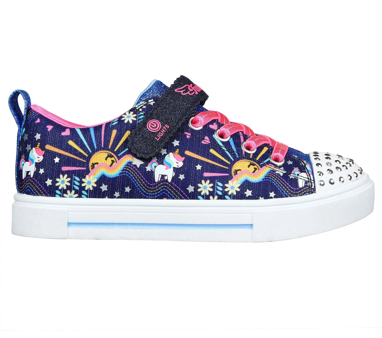 Toddler Girl's Twinkle Sparks Sneaker - Unicorn Sunshine - Navy | Skechers - Skechers