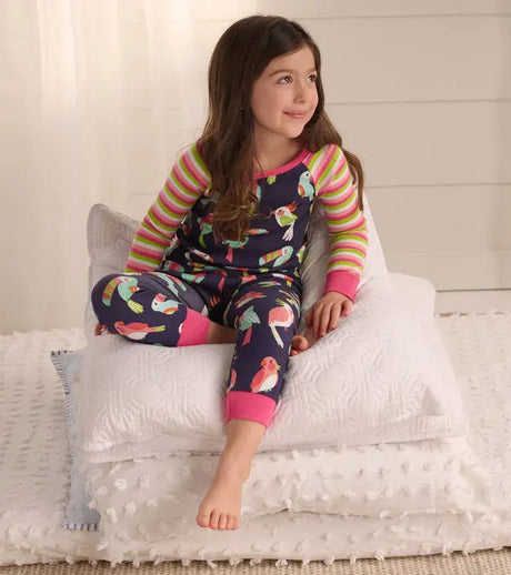 Tropical Birds Organic Cotton Raglan Pajama Set | Hatley - Hatley